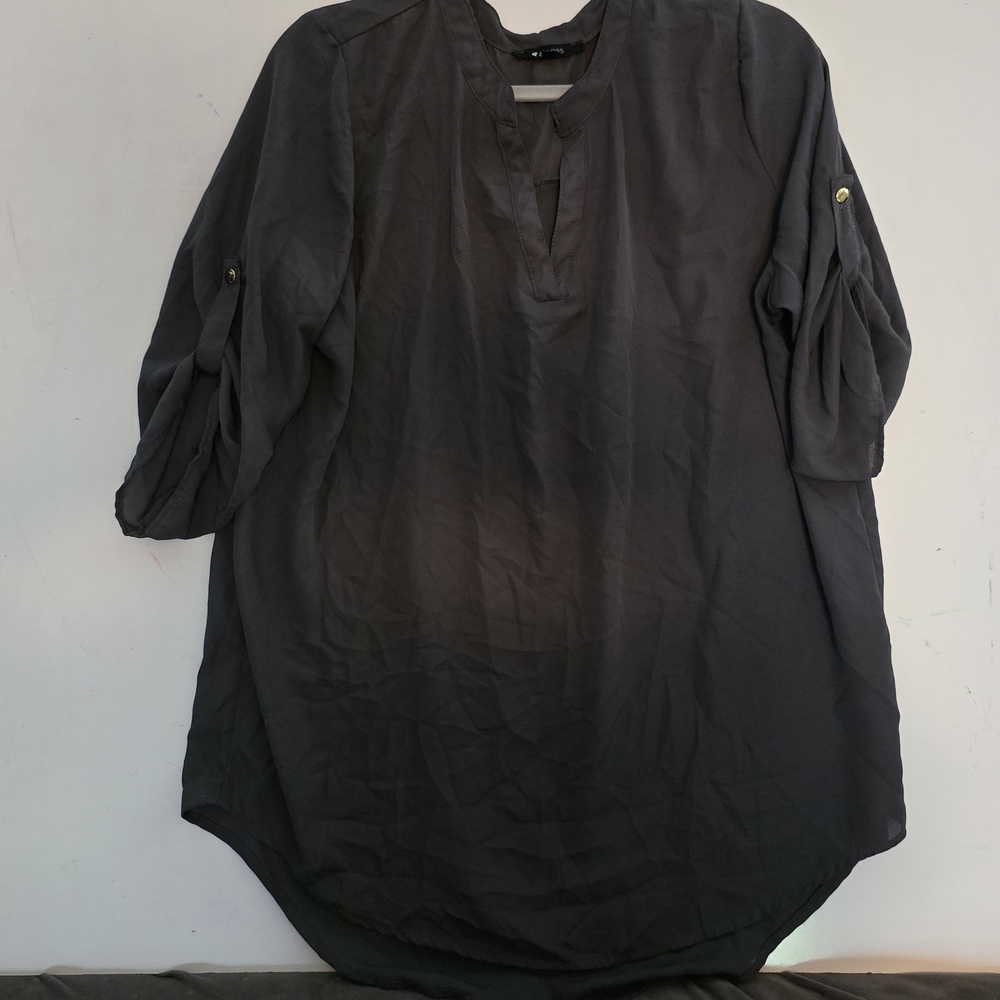 Dark Black Tunic Blouse